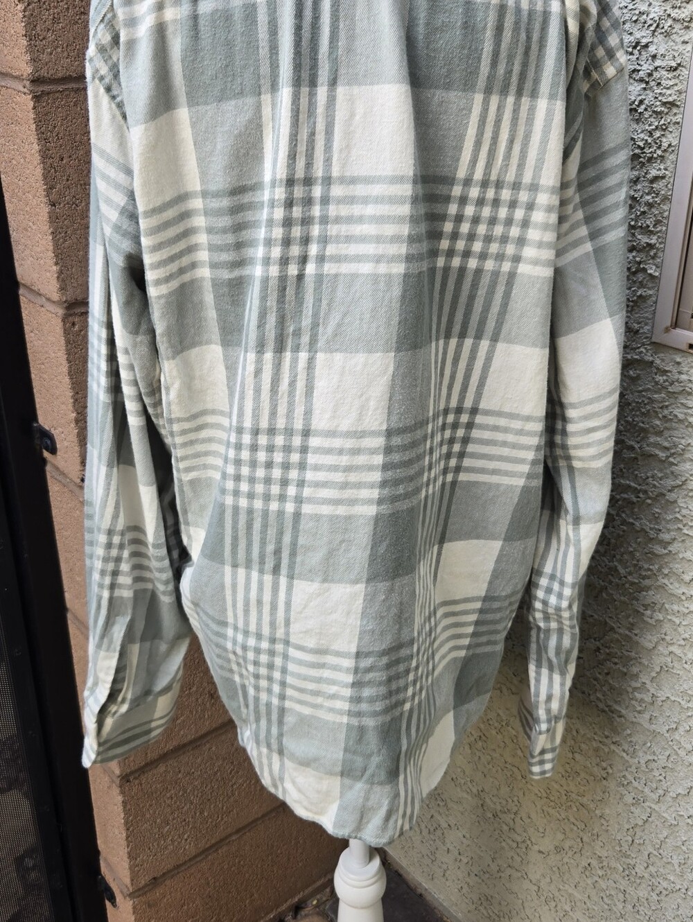 Madewell Sage Green Plaid Button-Up Shirt - Picture 6 of 8